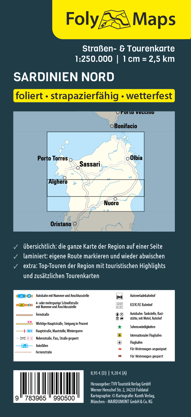 Rückseitencover FolyMaps Sardinien Nord