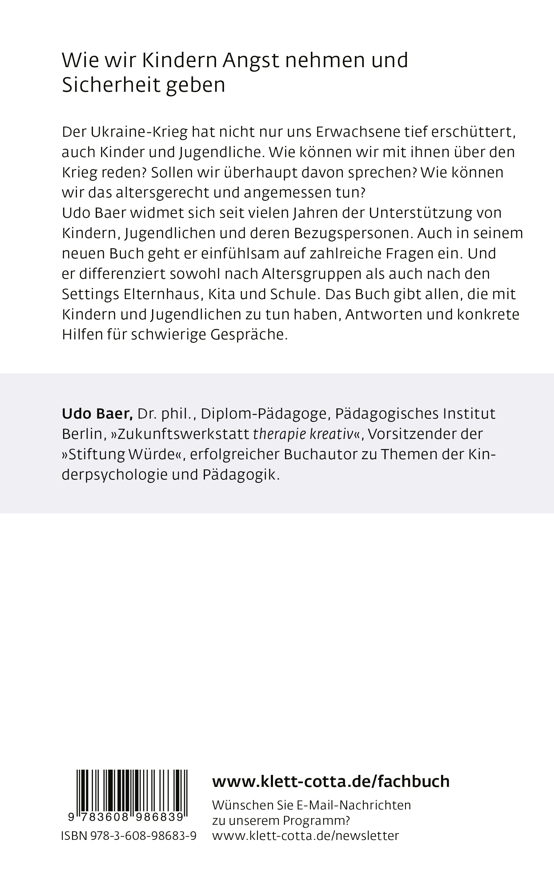 Rückseitencover Mit Kindern über Krieg reden