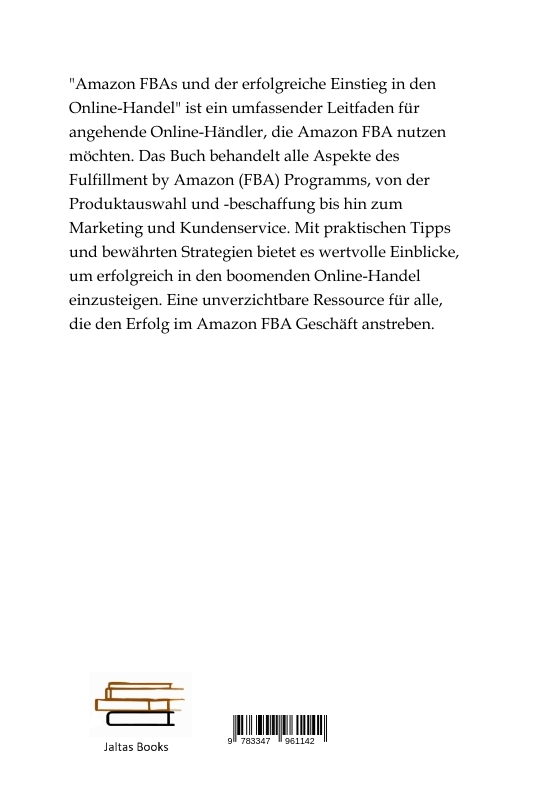 Rückseitencover Amazon FBAs und der erfolgreiche Einstieg in den Online-Handel