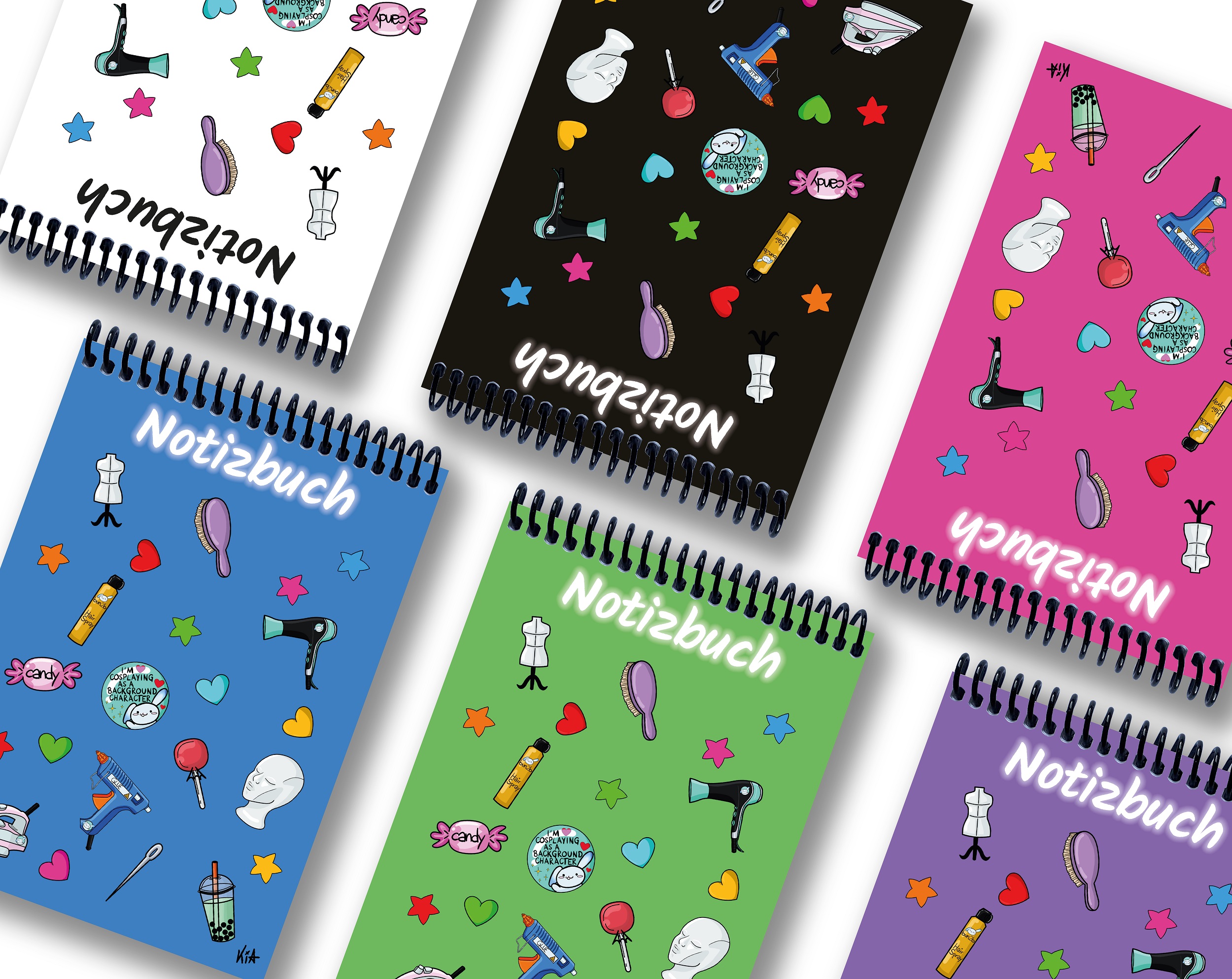 Anderes Coverbild A 4 Notizblock Manga Items, blau, liniert