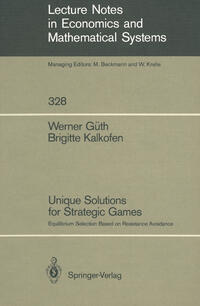 Vorderes Coverbild Unique Solutions for Strategic Games