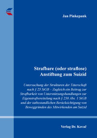 Vorderes Coverbild Strafbare (oder straflose) Anstiftung zum Suizid