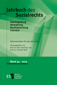Vorderes Coverbild Jahrbuch des Sozialrechts (der Gegenwart). Gesetzgebung - Verwaltung... / Jahrbuch des Sozialrechts - - Dokumentation für das Jahr 2012