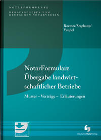 Vorderes Coverbild NotarFormulare Übergabe landwirtschaftlicher Betriebe