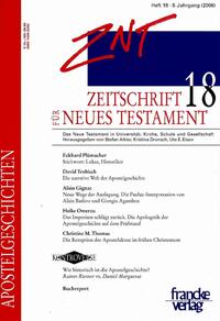 Vorderes Coverbild ZNT - Zeitschrift für Neues Testament 18. Jahrgang (2015), Heft 36