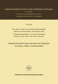 Vorderes Coverbild Atemphysiologische Untersuchungen bei Säuglingen mit Lippen-, Kiefer-, Gaumenspalten