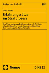 Vorderes Coverbild Erfahrungssätze im Strafprozess