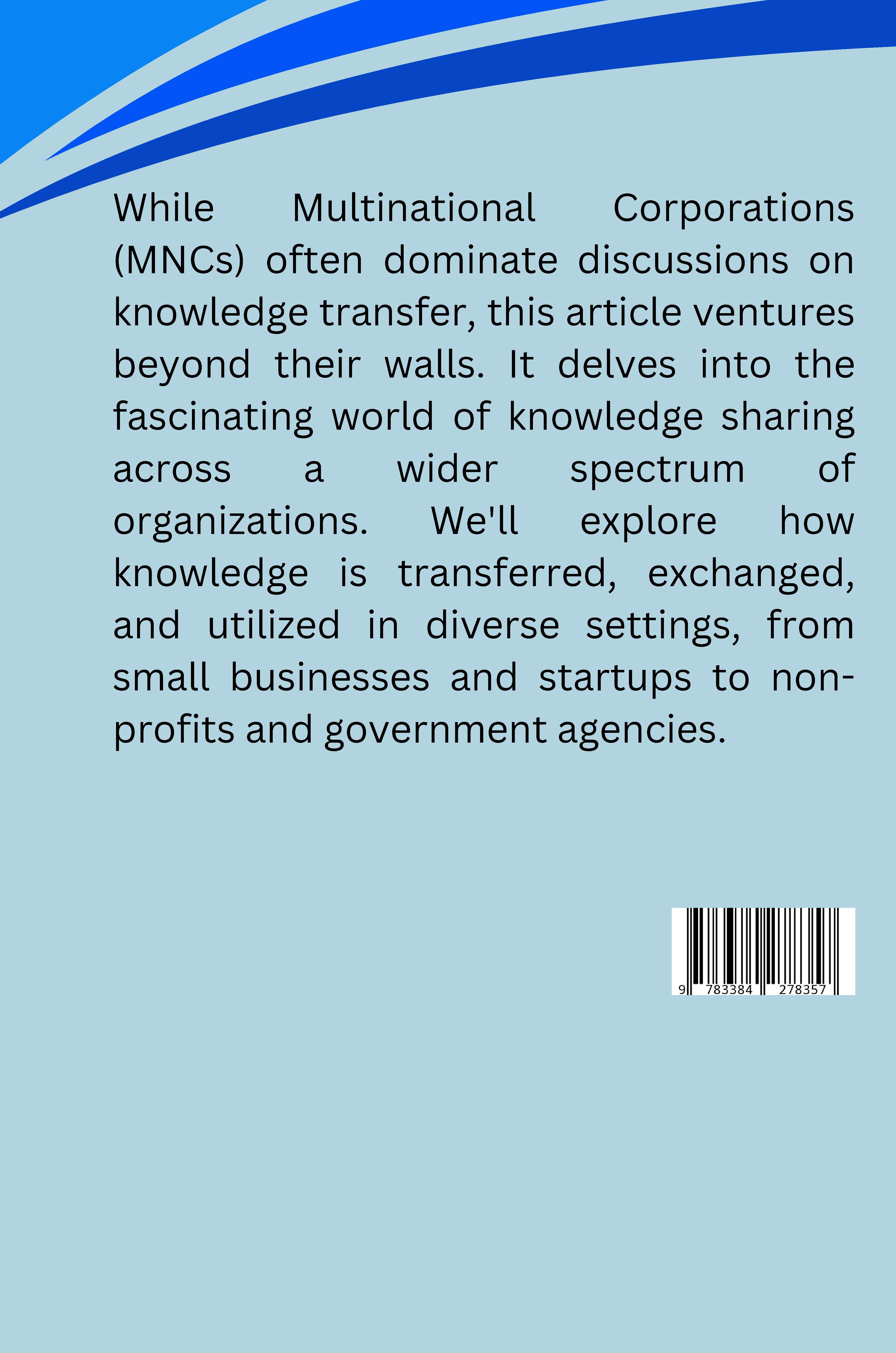Rückseitencover Beyond the MNCs: Exploring Knowledge Transfer in Diverse Organizations