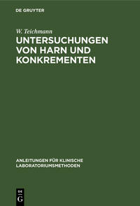 Vorderes Coverbild Untersuchungen von Harn und Konkrementen