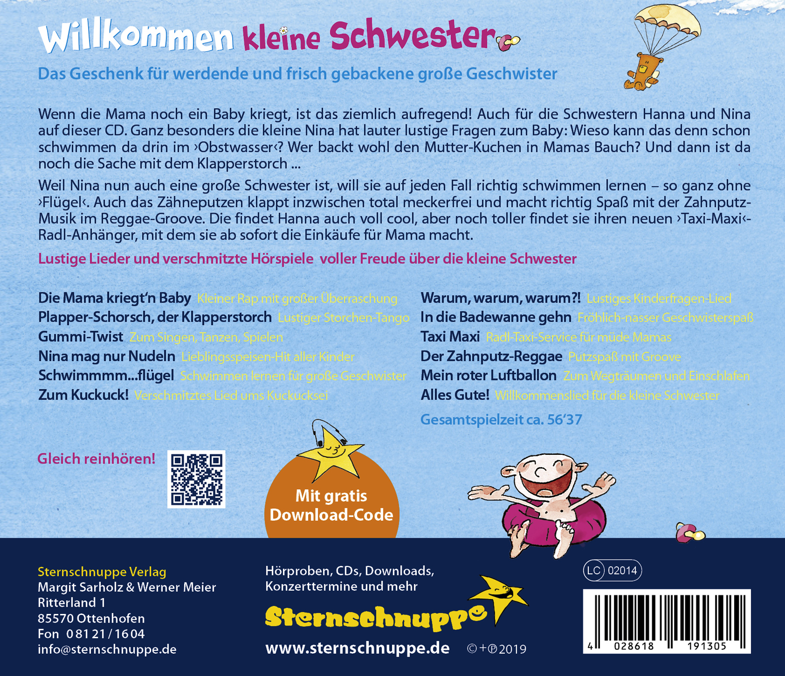 Rückseitencover Willkommen kleine Schwester