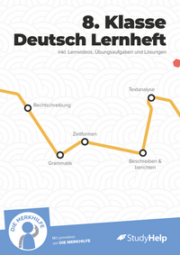 Vorderes Coverbild 8. Klasse Deutsch Lernheft