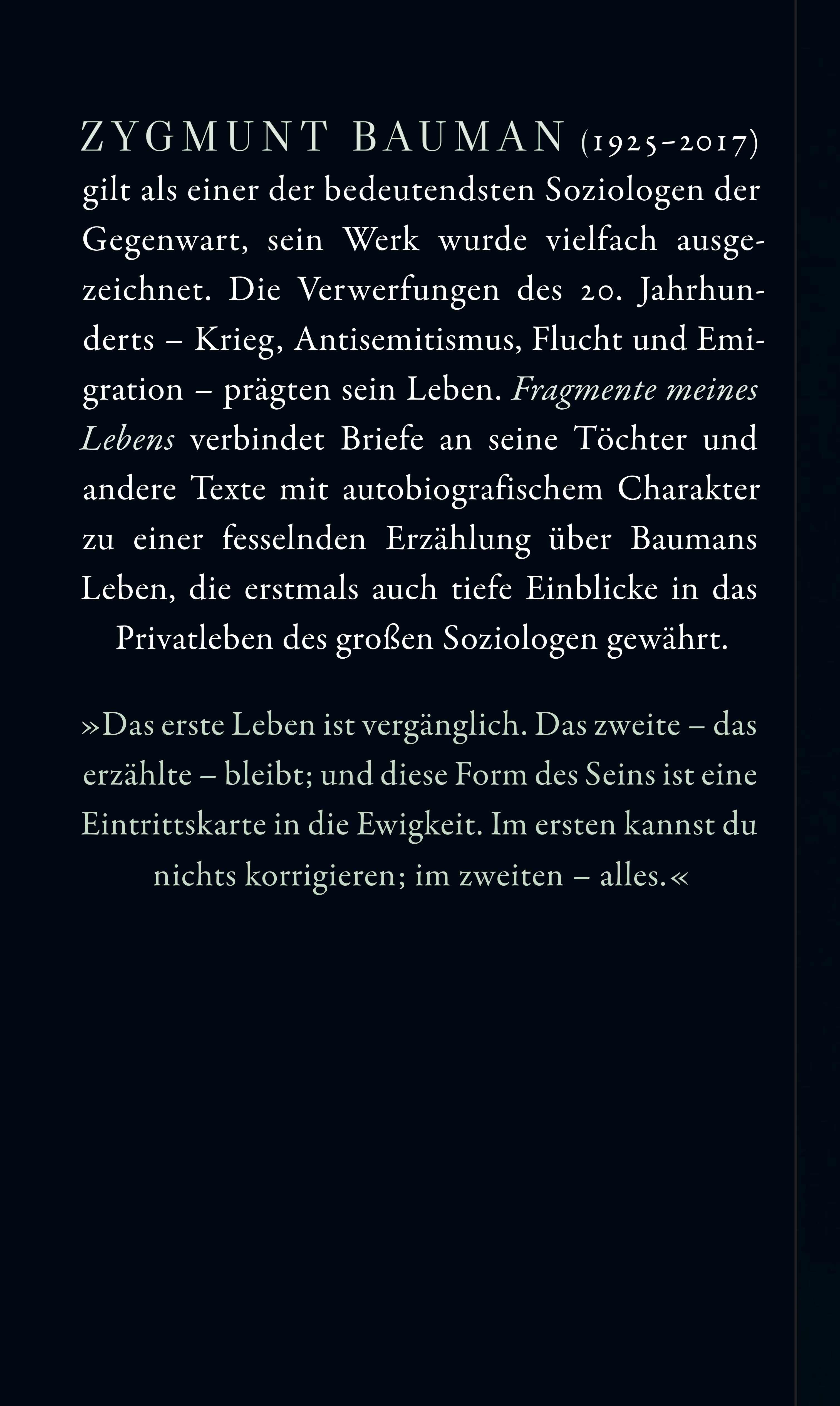Rückseitencover Fragmente meines Lebens