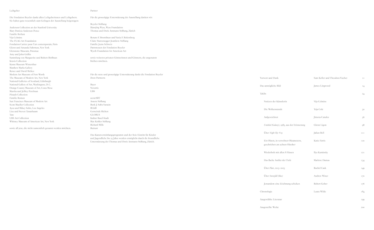 Beispielinhalt (Bild) Vija Celmins