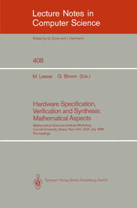 Vorderes Coverbild Hardware Specification, Verification and Synthesis: Mathematical Aspects