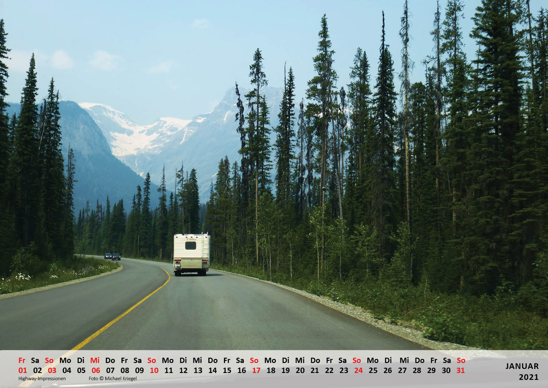 Beispielinhalt (Bild) Kalender Canada 2021