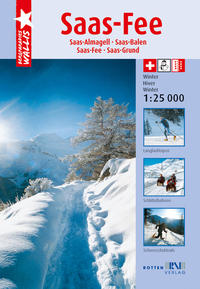Vorderes Coverbild Wanderkarte Saastal Winter