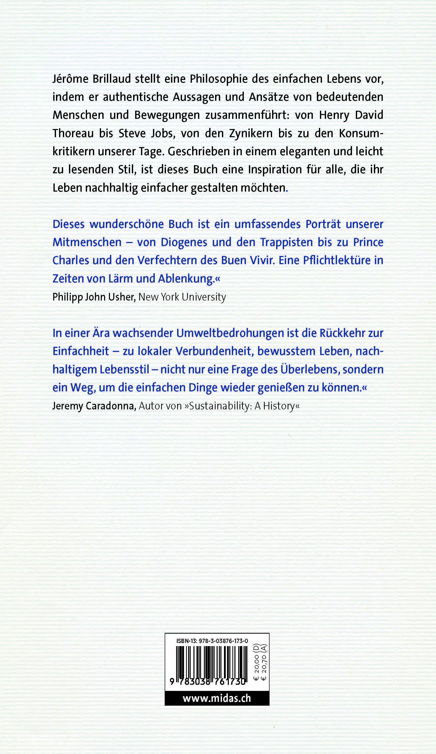 Rückseitencover Philosophie der Einfachheit