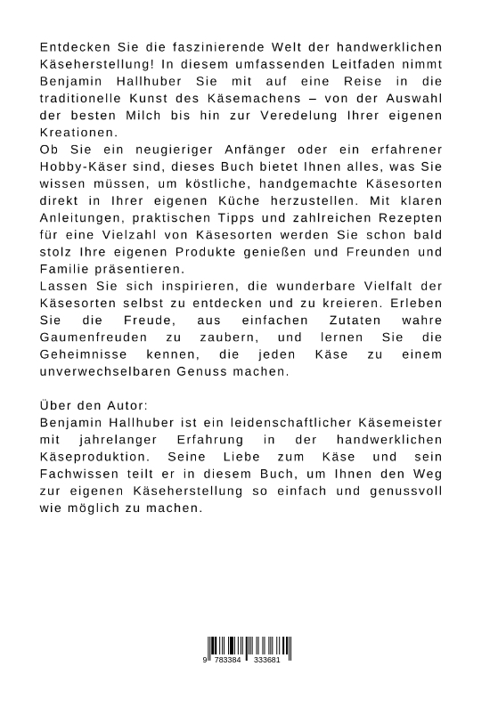 Rückseitencover Käse selber machen