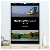 Vorderes Coverbild Hamburg Panoramen 2025 • Jahresplaner (hochwertiger Premium Wandkalender 2025 DIN A2 hoch), Kunstdruck in Hochglanz