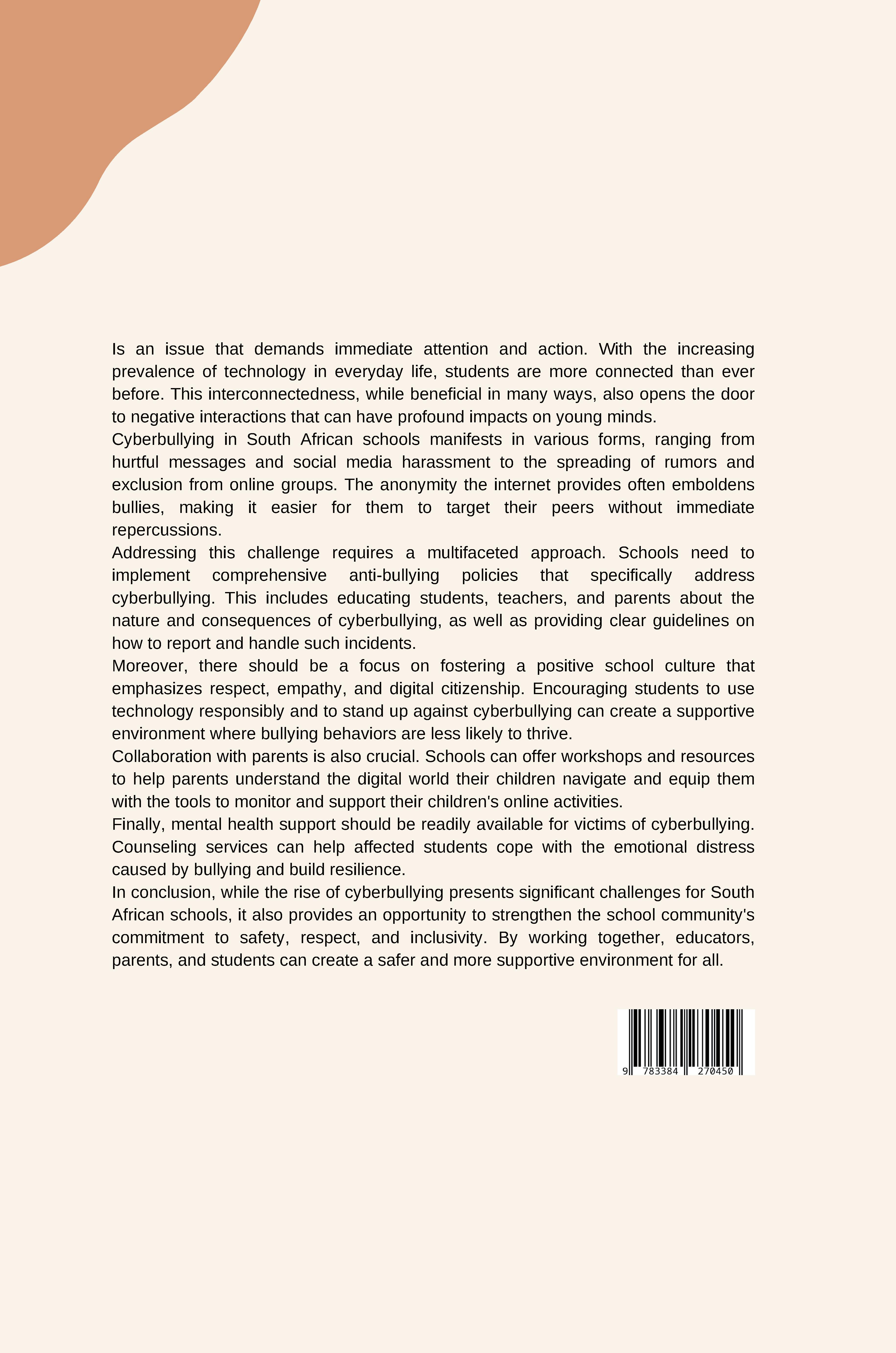 Rückseitencover The Rise of Cyberbullying: A Challenge for South African Schools