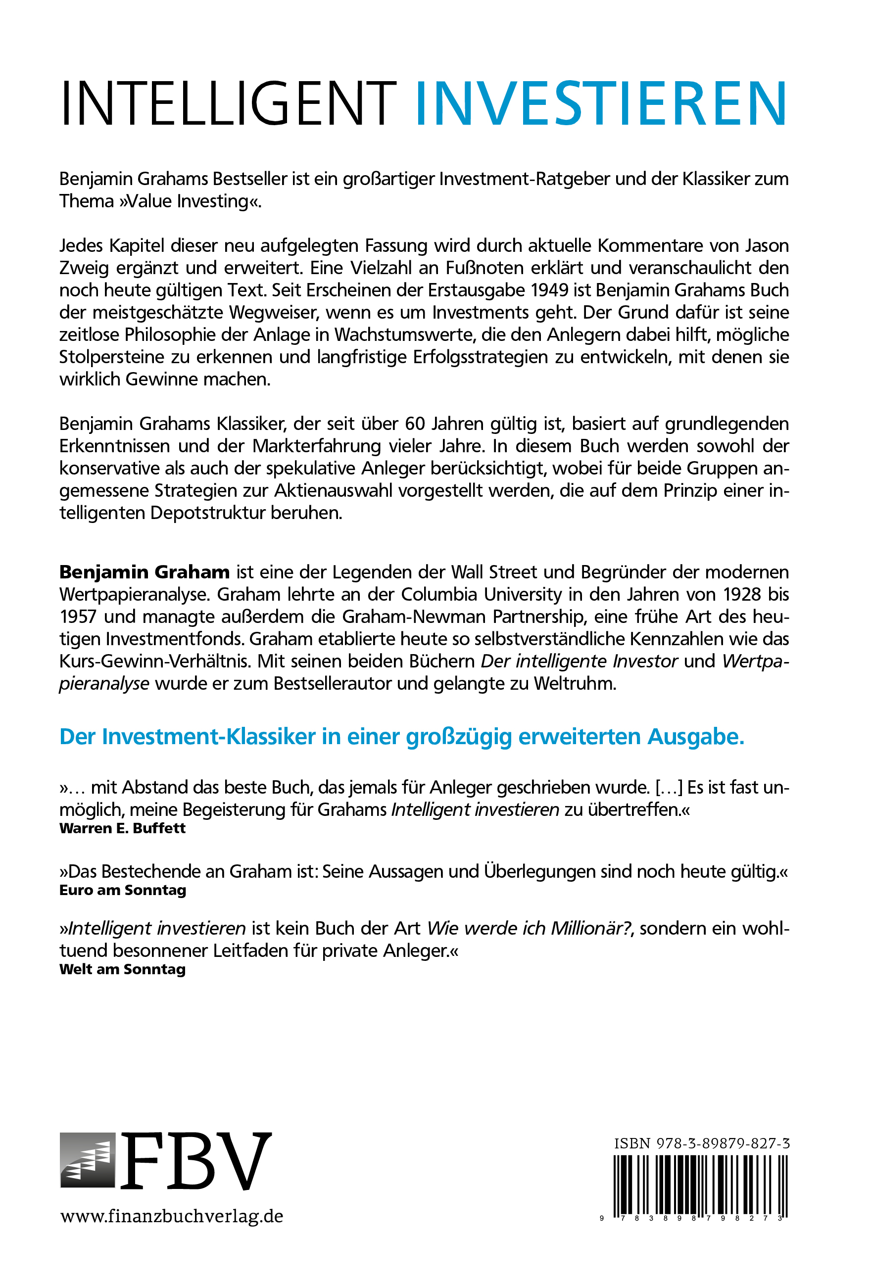 Rückseitencover Intelligent Investieren