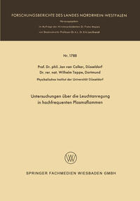 Vorderes Coverbild Untersuchungen über die Leuchtanregung in hochfrequenten Plasmaflammen