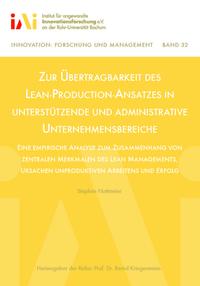 Vorderes Coverbild Zur Übertragbarkeit des Lean-Production-Ansatzes in unterstützende und administrative Unternehmensbereiche