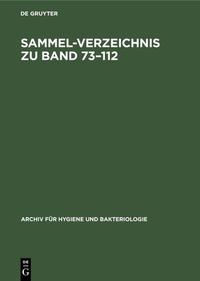 Vorderes Coverbild Sammel-Verzeichnis zu Band 73–112