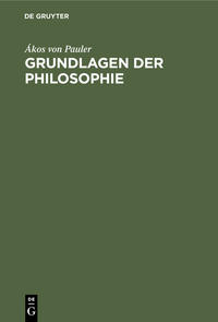 Vorderes Coverbild Grundlagen der Philosophie