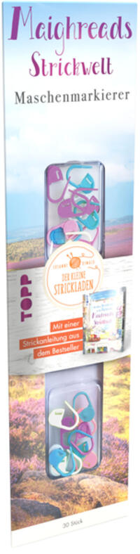 Vorderes Coverbild Der kleine Strickladen - Maighreads Maschenmarkierer. Mit Strickanleitung für eine Mütze und Handstulpen