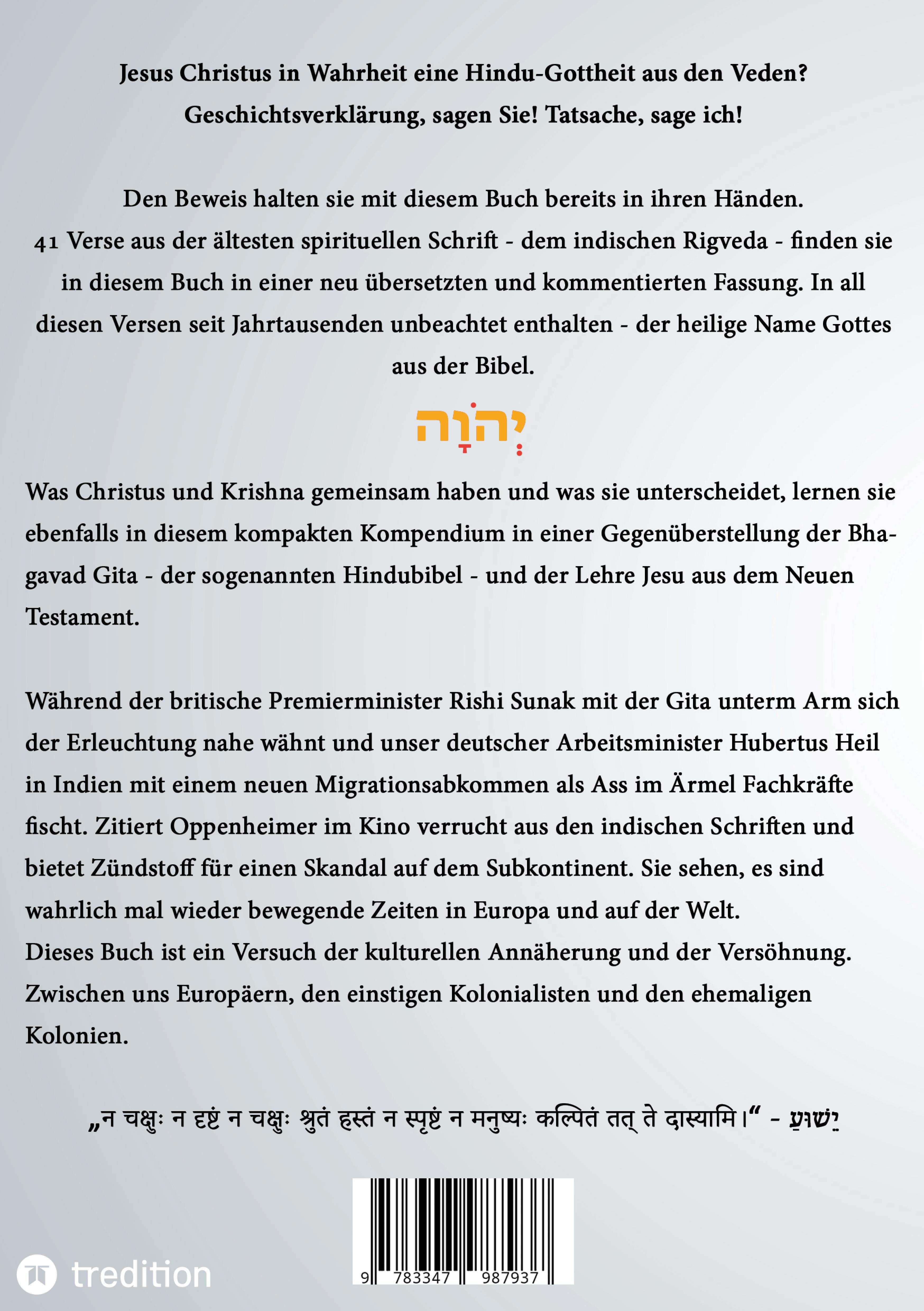 Rückseitencover Das Christentum und der Hinduismus