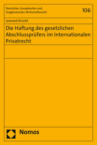 Vorderes Coverbild Die Haftung des gesetzlichen Abschlussprüfers im Internationalen Privatrecht