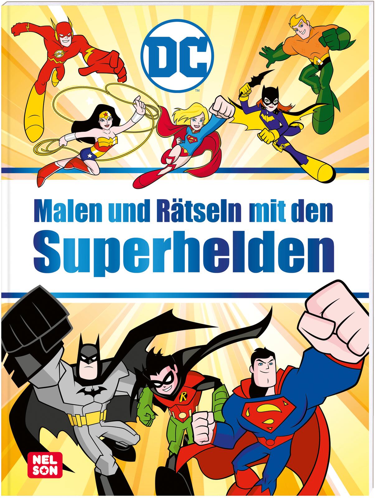 Vorderes Coverbild DC Superhelden: Malen und Rätseln mit den Superhelden