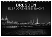 Vorderes Coverbild Dresden - Elbflorenz bei Nacht (Wandkalender 2025 DIN A2 quer), CALVENDO Monatskalender