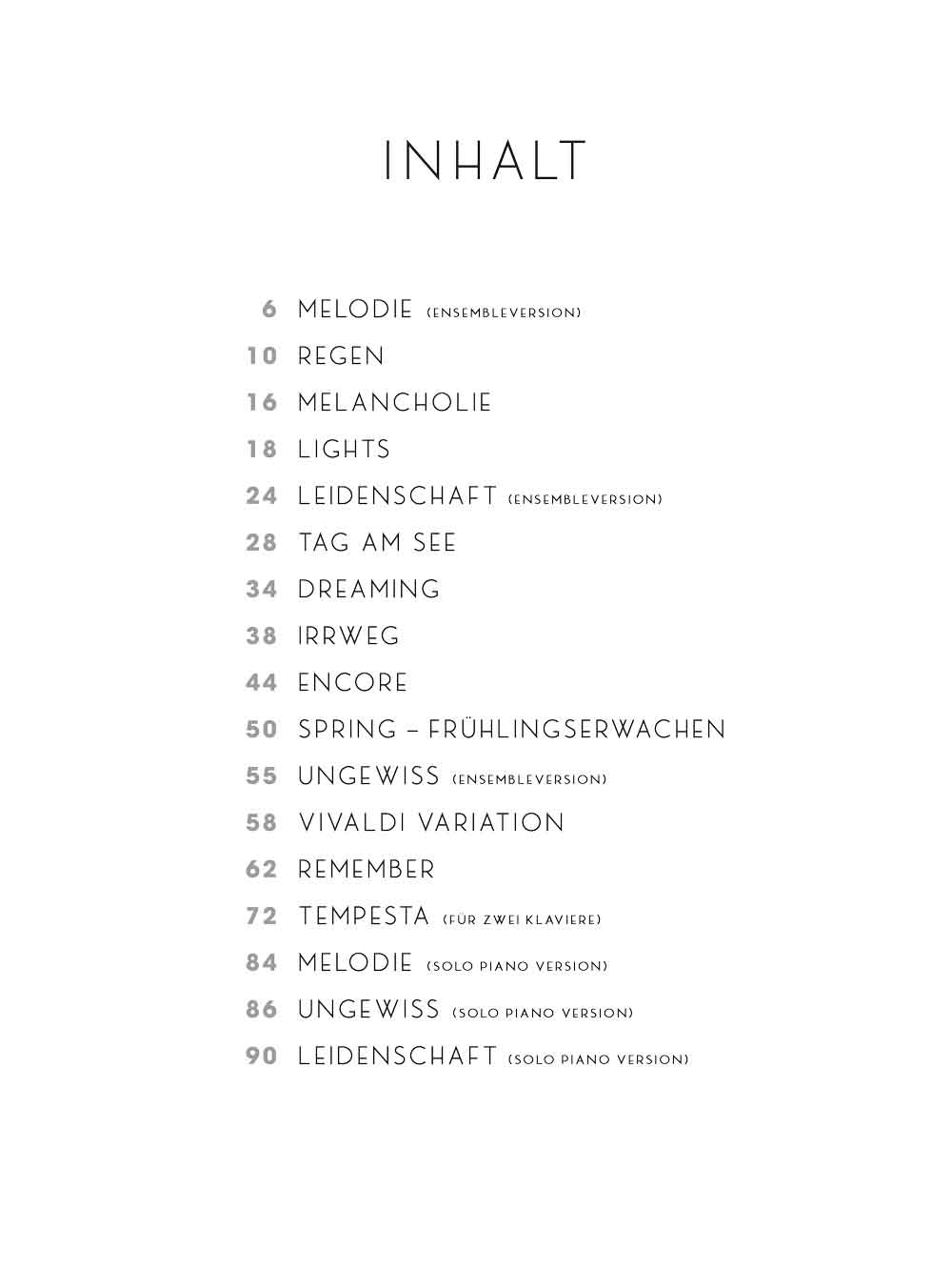 Beispielinhalt (Bild) Florian Christl: Episodes - Songbook