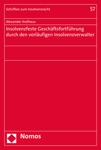 Vorderes Coverbild Insolvenzfeste Geschäftsfortführung durch den vorläufigen Insolvenzverwalter