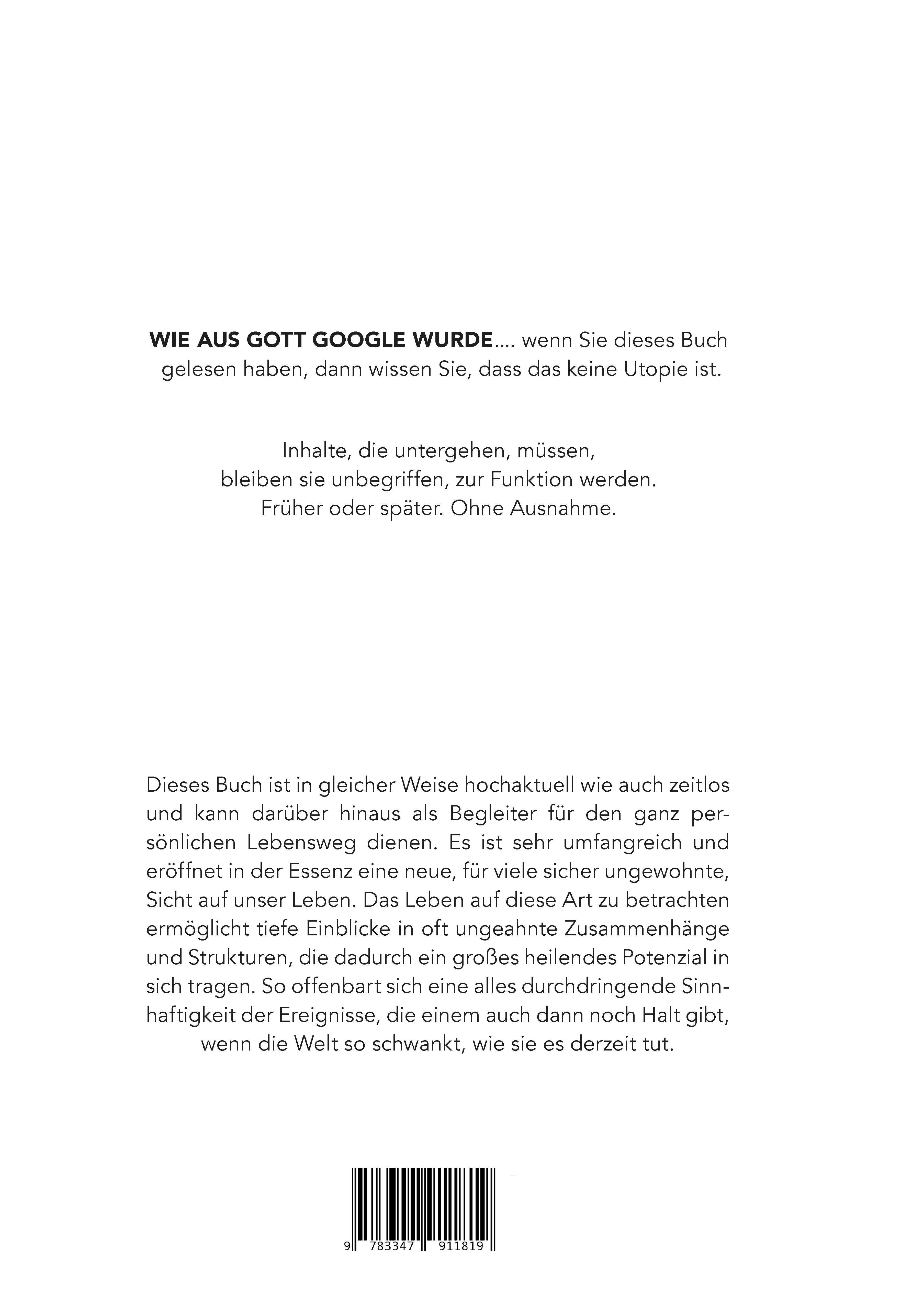 Rückseitencover Wie aus Gott Google wurde