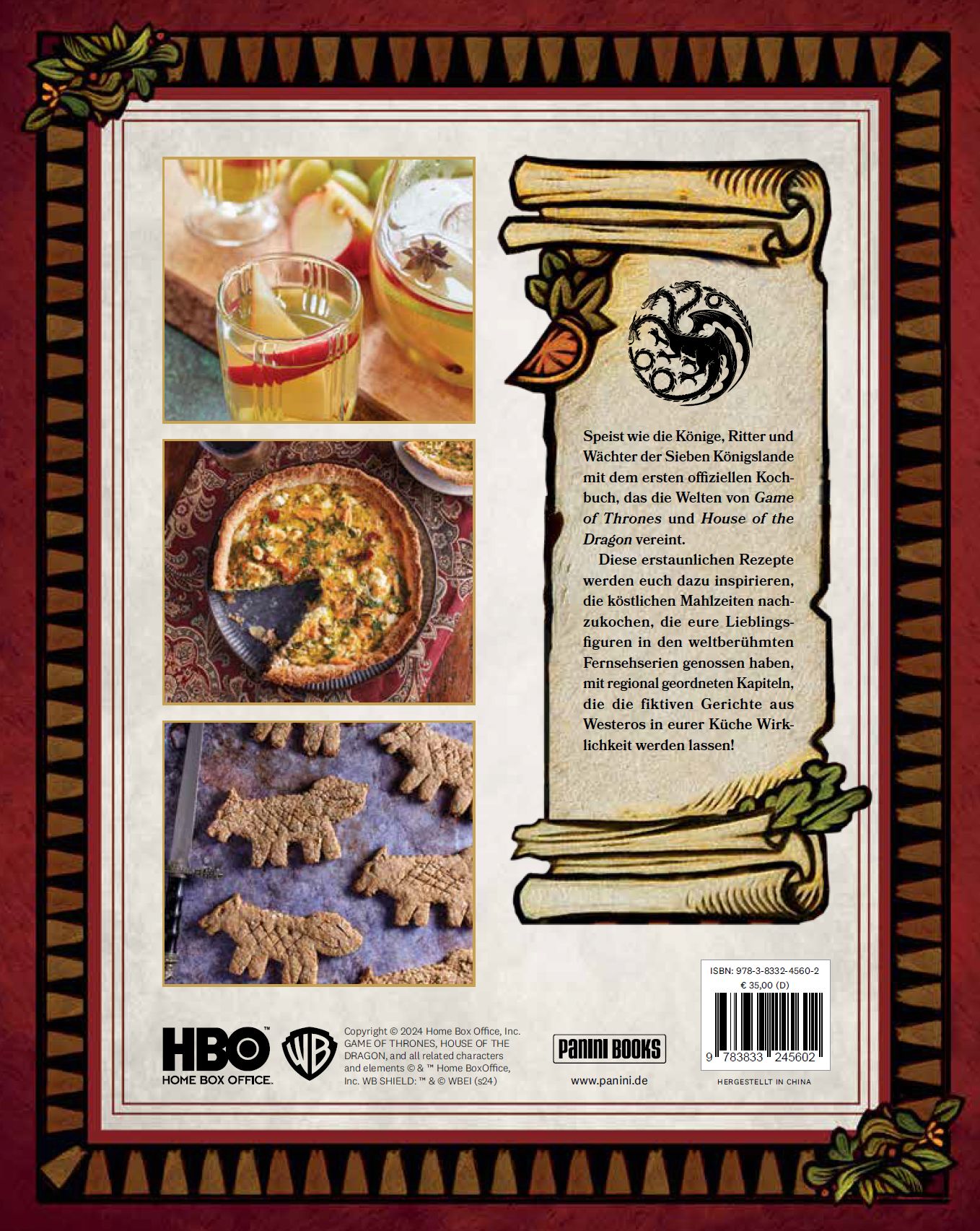 Rückseitencover Das offizielle Westeros Kochbuch
