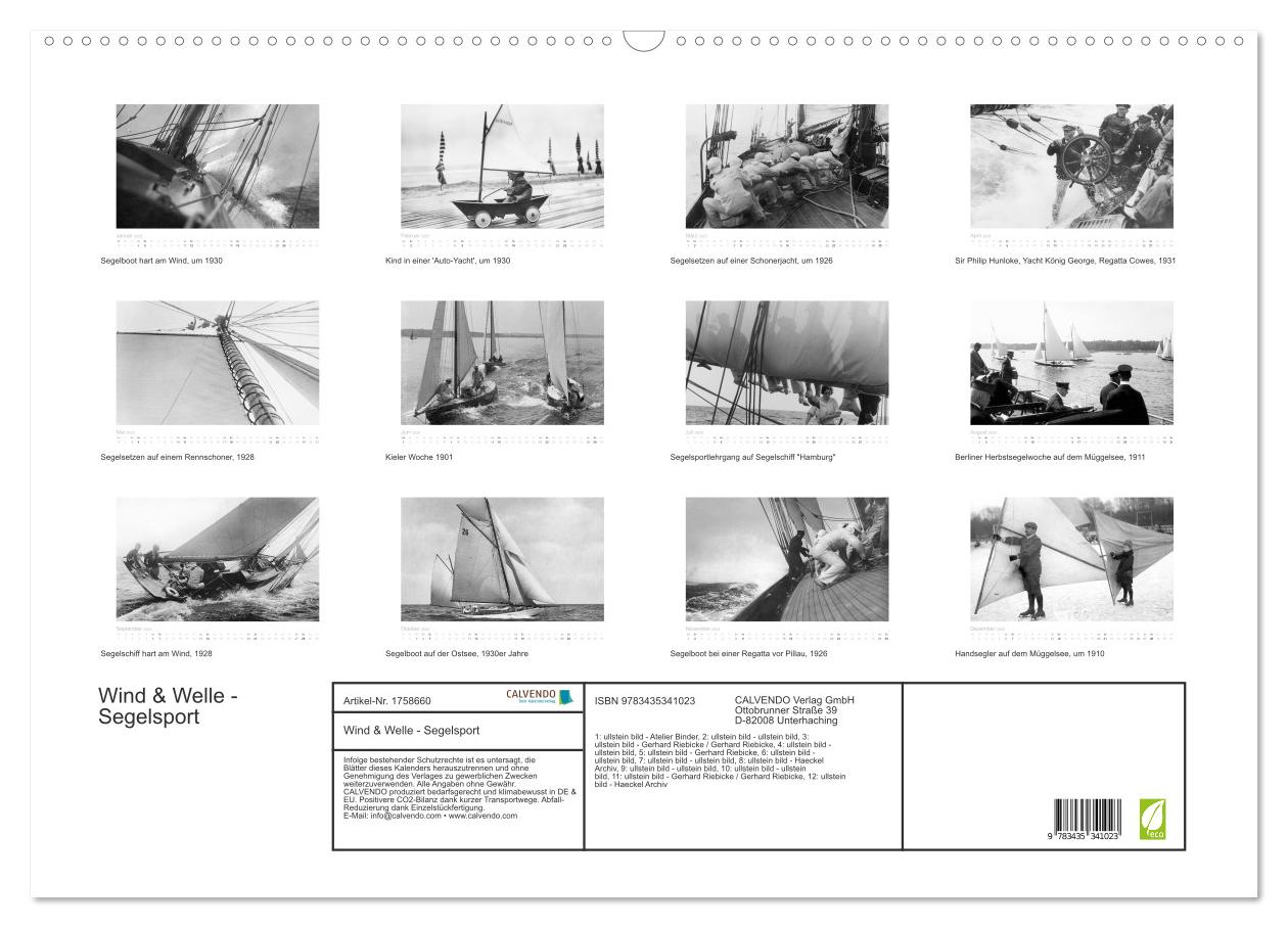 Beispielinhalt (Bild) Wind & Welle - Segelsport (Wandkalender 2025 DIN A2 quer), CALVENDO Monatskalender