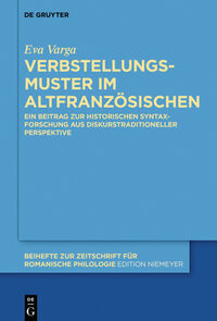 Vorderes Coverbild Verbstellungsmuster im Altfranzösischen