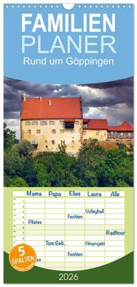 Vorderes Coverbild Familienplaner 2026 - Rund um Göppingen mit 5 Spalten (Wandkalender, 21 x 45 cm) CALVENDO