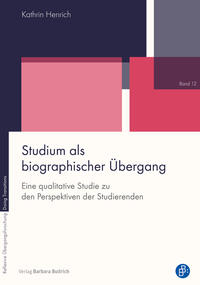 Vorderes Coverbild Studium als biographischer Übergang