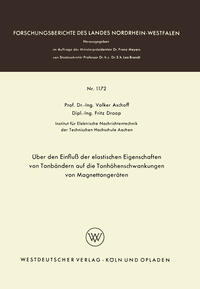 Vorderes Coverbild Über den Einfluß der elastischen Eigenschaften von Tonbändern auf die Tonhöhenschwankungen von Magnettongeräten