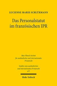 Vorderes Coverbild Das Personalstatut im französischen IPR