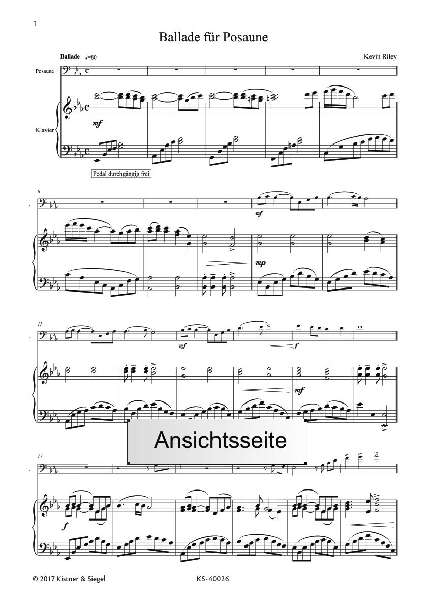Beispielinhalt (Bild) Ballade für Posaune und Klavier