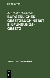 Vorderes Coverbild Bürgerliches Gesetzbuch nebst Einführungsgesetz