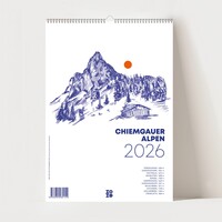 Vorderes Coverbild Chiemgauer Alpen, Wandkalender 2026, Monatskalender, A4