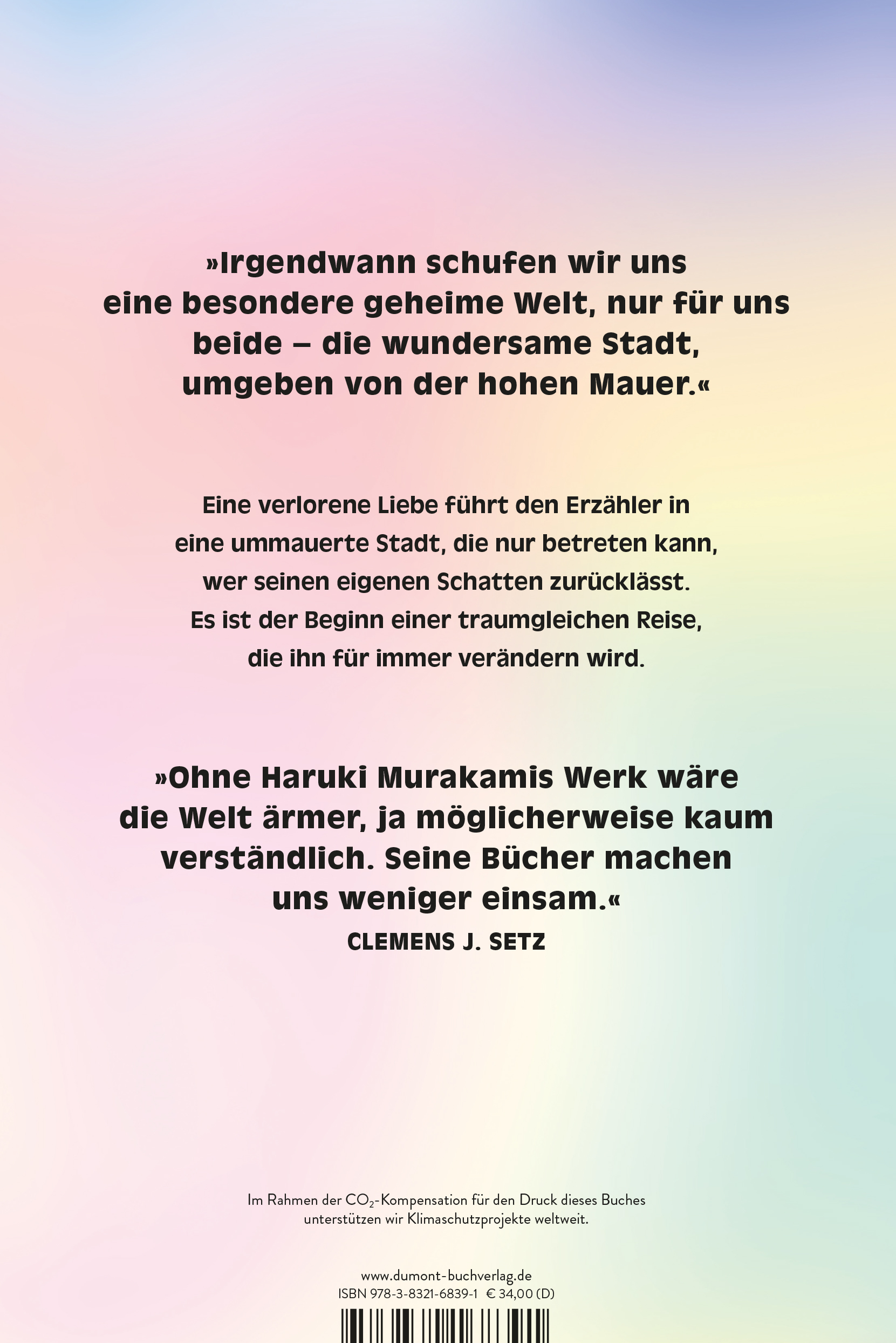 Rückseitencover Die Stadt und ihre ungewisse Mauer