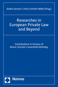 Vorderes Coverbild Researches in European Private Law and Beyond
