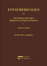 Vorderes Coverbild Entscheidungen des Obersten Gerichtshofes in Zivilsachen